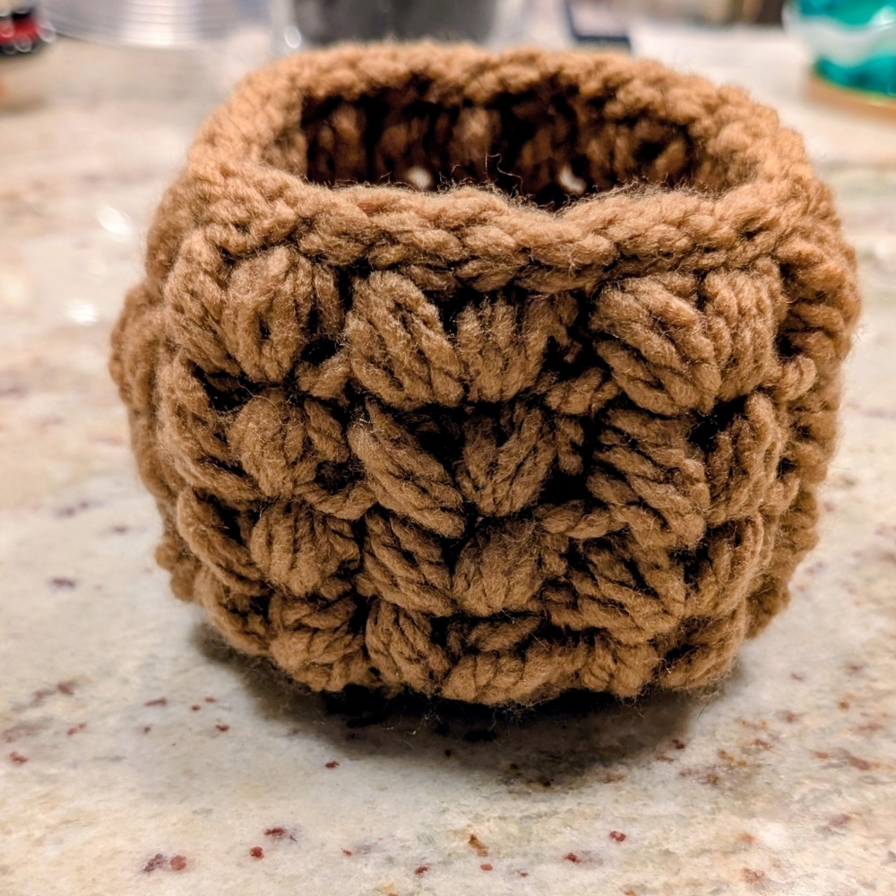 Handcrafted Brown Crochet Basket